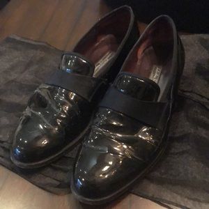 🥂Ferragamo Men’s Black tie patent leather formal loafers